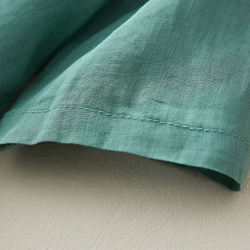 Lässiges Damen-Hemd aus Baumwolle und Leinen mit Buddha Stones -Stickerei und Pflanzen-Design - image 26