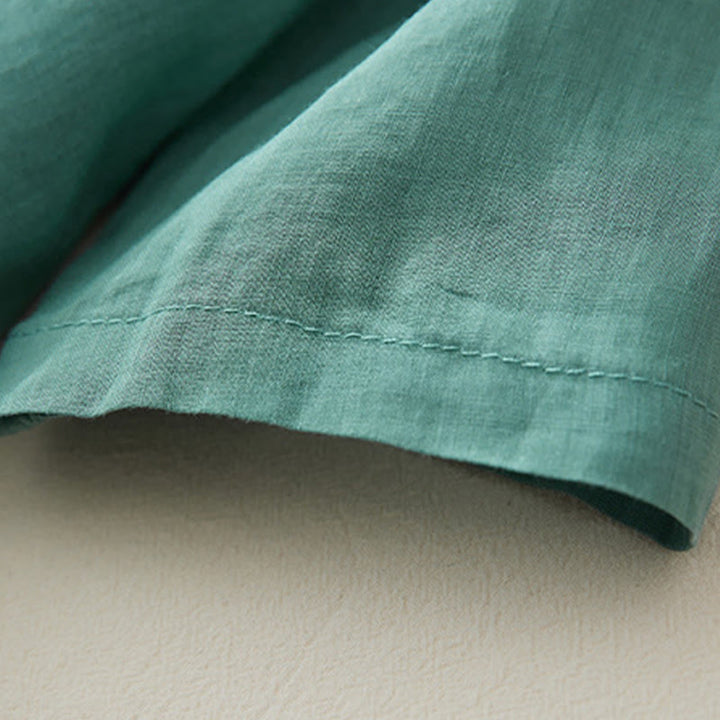 Lässiges Damen-Hemd aus Baumwolle und Leinen mit Buddha Stones -Stickerei und Pflanzen-Design - image 26