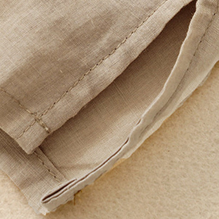 Buddha Stones Lässiges Damen-Shirt aus Baumwolle und Leinen mit V-Ausschnitt und Blumenstickerei - image 18