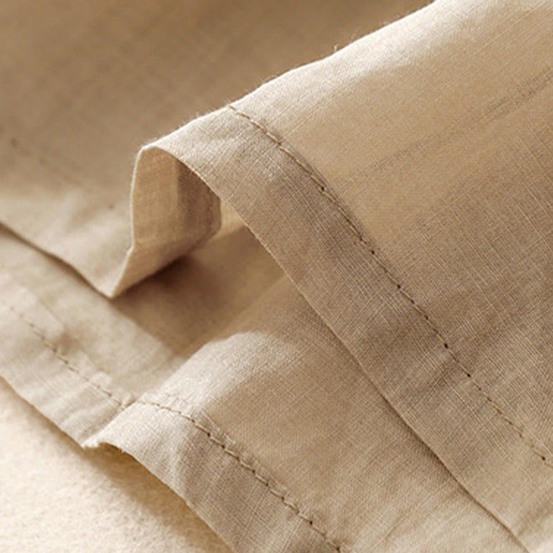 Buddha Stones Lässiges Damen-Shirt aus Baumwolle und Leinen mit V-Ausschnitt und Blumenstickerei - image 17