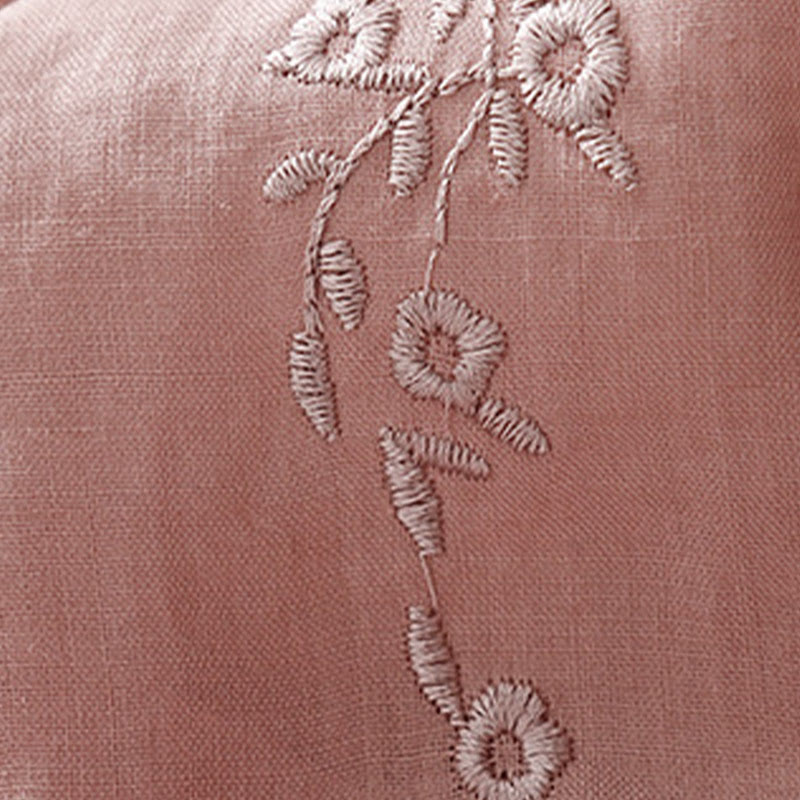 Buddha Stones Lässiges Damen-Shirt aus Baumwolle und Leinen mit V-Ausschnitt und Blumenstickerei - image 8