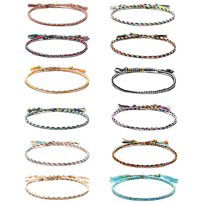 Buddha Stones, handgefertigt, buntes Seil, geflochtene Quaste, verstellbares Harmonie-Armband - 12-teiliges Set (Handgelenkumfang 14-20 cm) - image 14