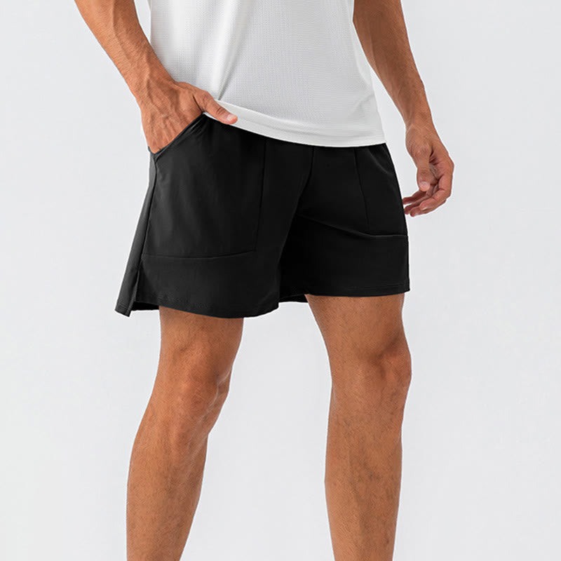 Buddha Stones Herren Lässige, schnelltrocknende Sport-Shorts mit Taschen