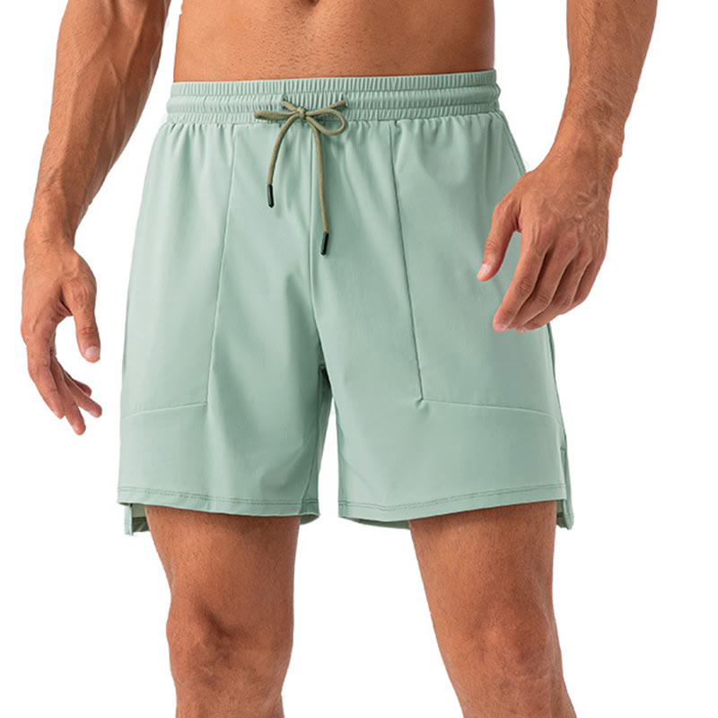 Buddha Stones Herren Lässige, schnelltrocknende Sport-Shorts mit Taschen