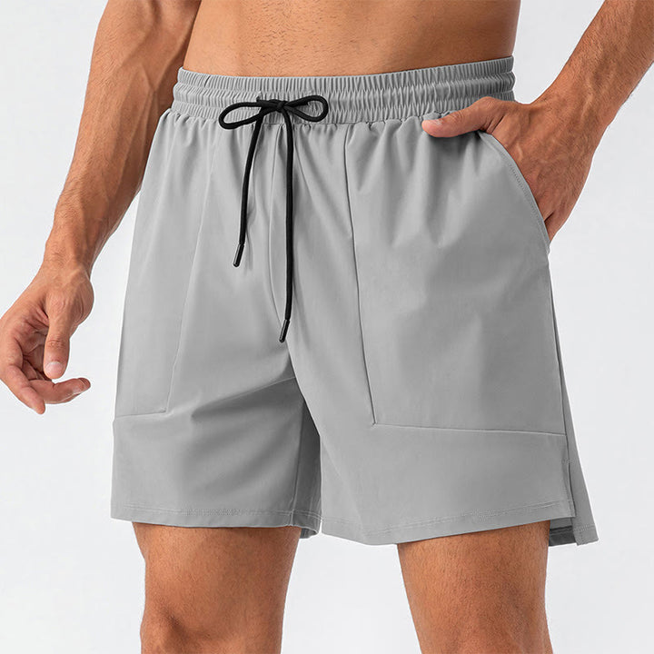Buddha Stones Herren Lässige, schnelltrocknende Sport-Shorts mit Taschen