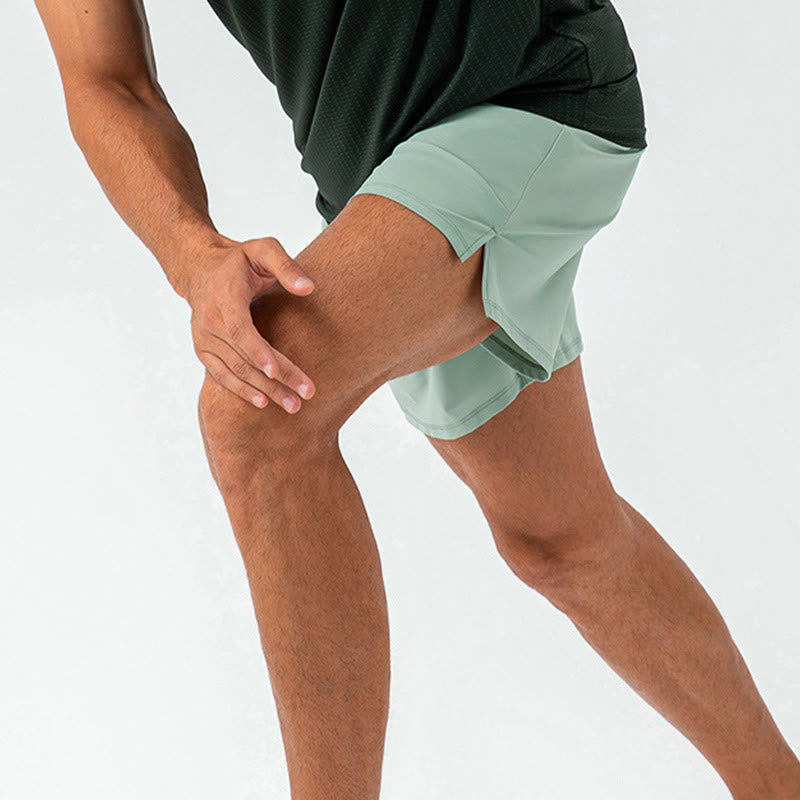 Buddha Stones Herren Lässige, schnelltrocknende Sport-Shorts mit Taschen