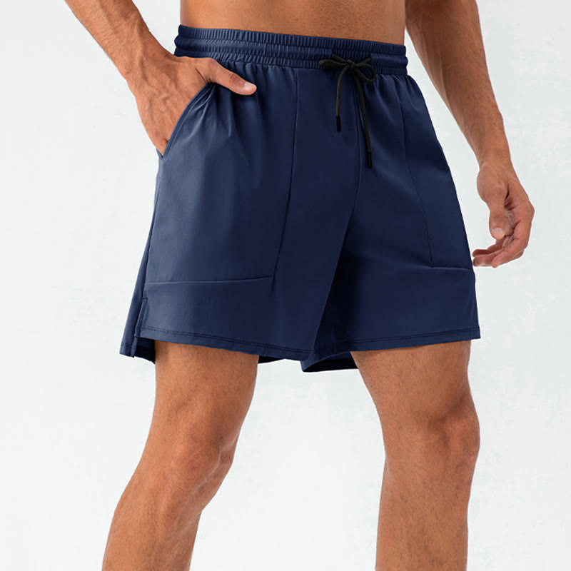 Buddha Stones Herren Lässige, schnelltrocknende Sport-Shorts mit Taschen