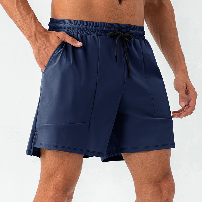 Buddha Stones Herren Lässige, schnelltrocknende Sport-Shorts mit Taschen