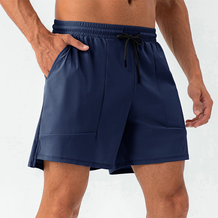 Buddha Stones Herren Lässige, schnelltrocknende Sport-Shorts mit Taschen