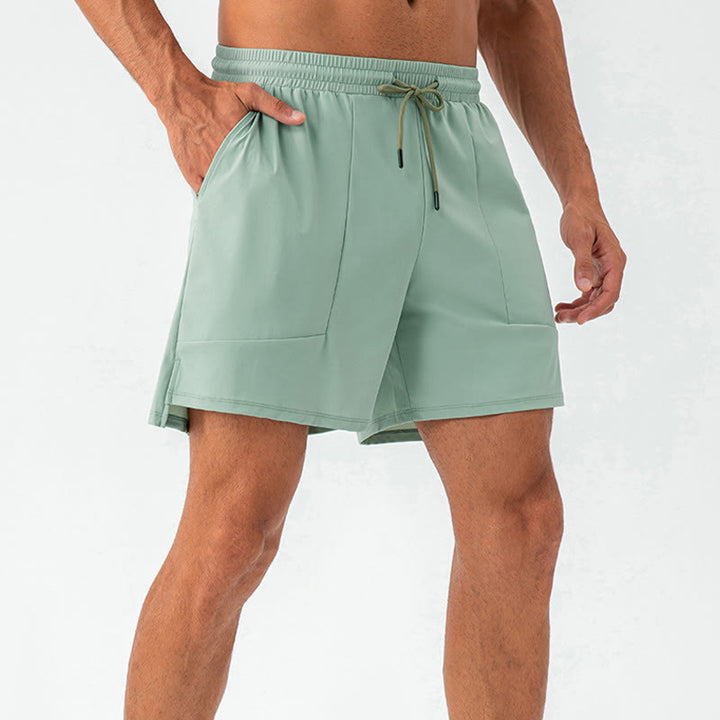 Buddha Stones Herren Lässige, schnelltrocknende Sport-Shorts mit Taschen