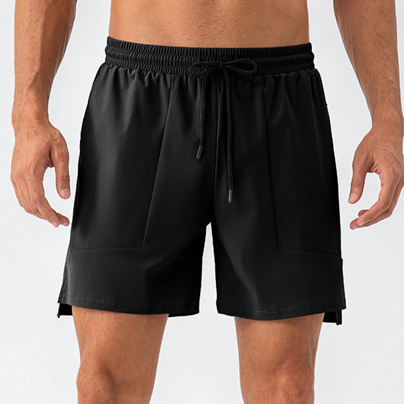 Buddha Stones Herren Lässige, schnelltrocknende Sport-Shorts mit Taschen