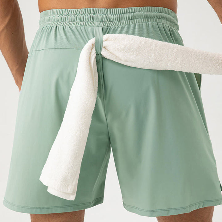 Buddha Stones Herren Lässige, schnelltrocknende Sport-Shorts mit Taschen