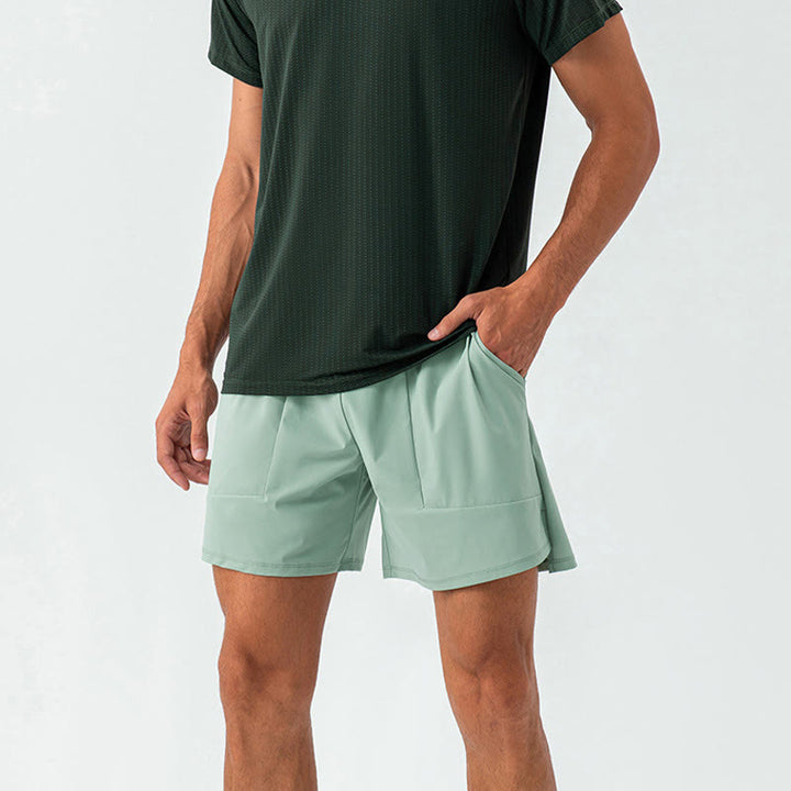 Buddha Stones Herren Lässige, schnelltrocknende Sport-Shorts mit Taschen
