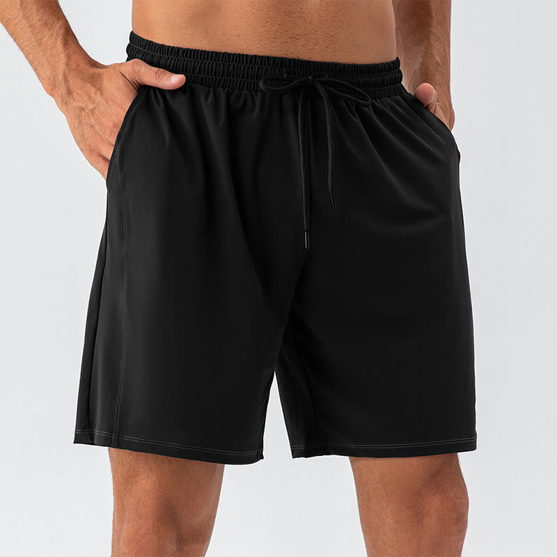 Buddha Stones Herren-Shorts, lässig, atmungsaktiv, locker, Nylon, schnelltrocknend, mit Taschen