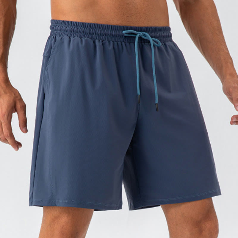 Buddha Stones Herren-Shorts, lässig, atmungsaktiv, locker, Nylon, schnelltrocknend, mit Taschen