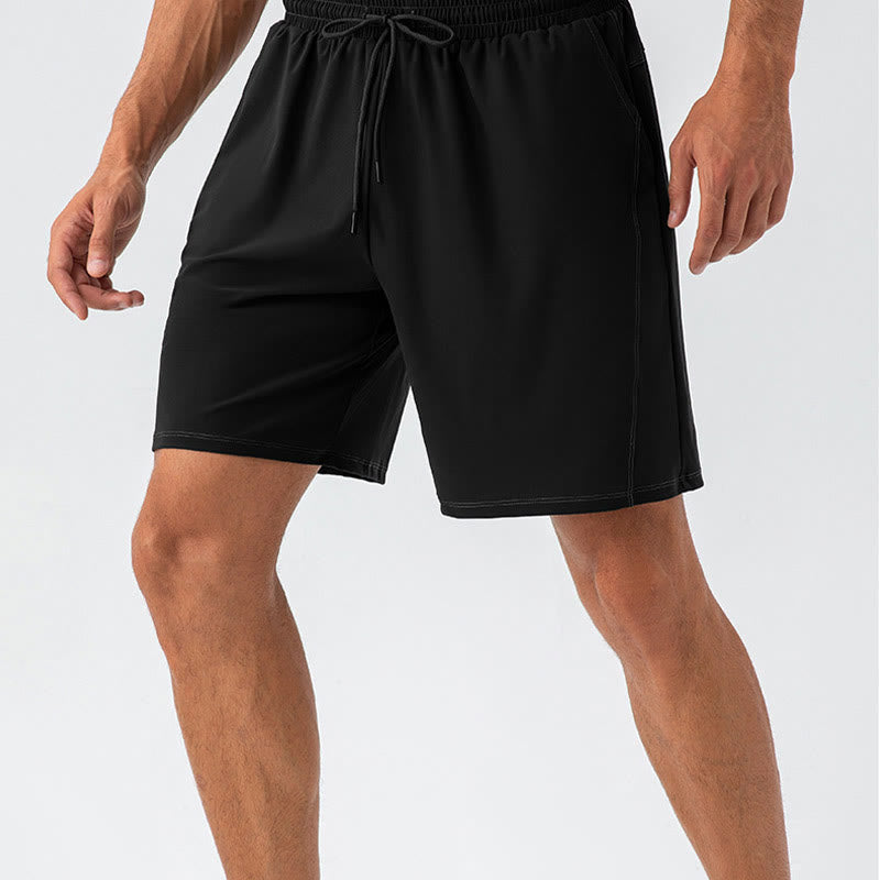 Buddha Stones Herren-Shorts, lässig, atmungsaktiv, locker, Nylon, schnelltrocknend, mit Taschen