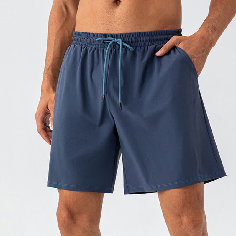 Buddha Stones Herren-Shorts, lässig, atmungsaktiv, locker, Nylon, schnelltrocknend, mit Taschen
