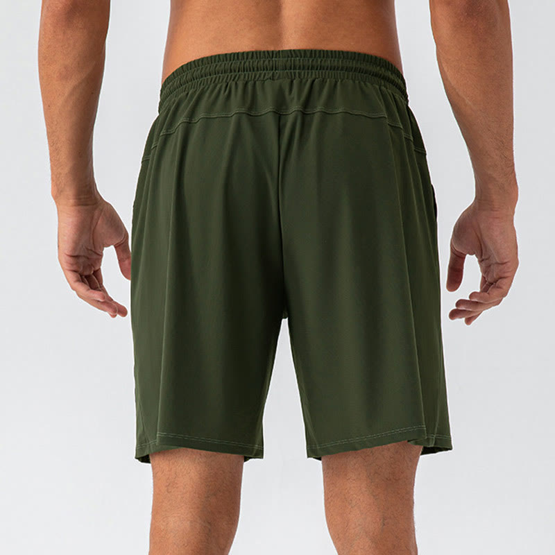 Buddha Stones Herren-Shorts, lässig, atmungsaktiv, locker, Nylon, schnelltrocknend, mit Taschen