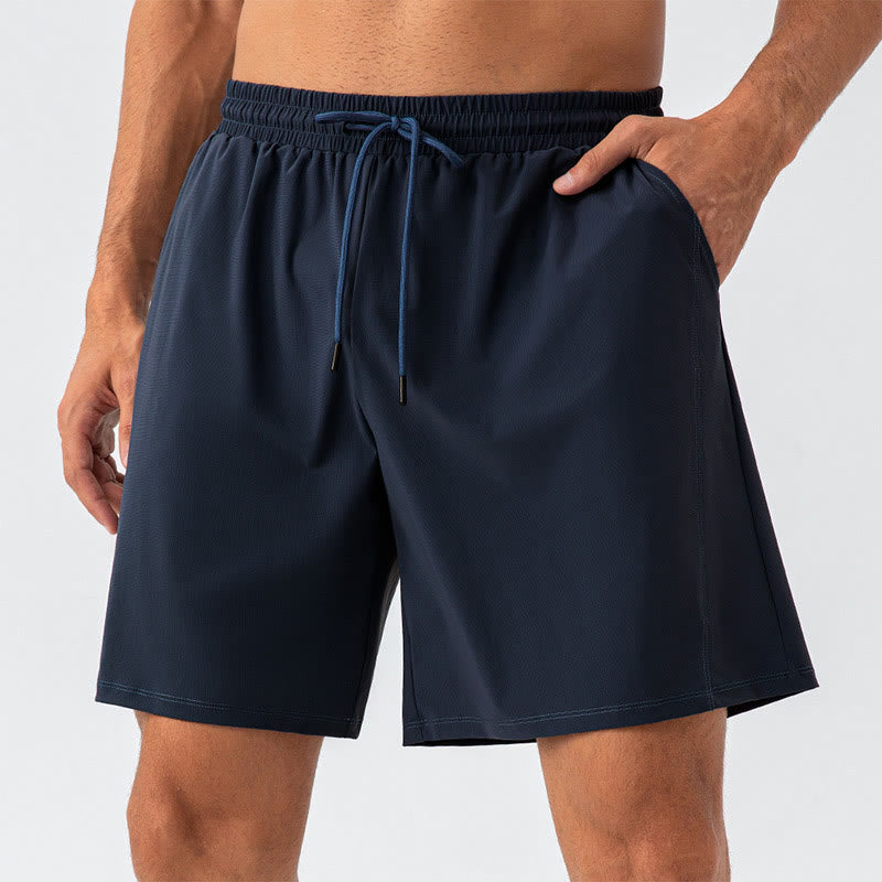 Buddha Stones Herren-Shorts, lässig, atmungsaktiv, locker, Nylon, schnelltrocknend, mit Taschen - Mitternachtsblau - US/ UK/AU44, EU54 (2XL) - image 0