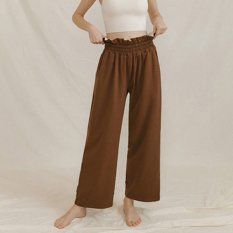 Buddha Stones Lässige Schnalle Lockere Spandexhose für Damen mit Taschen - image 4