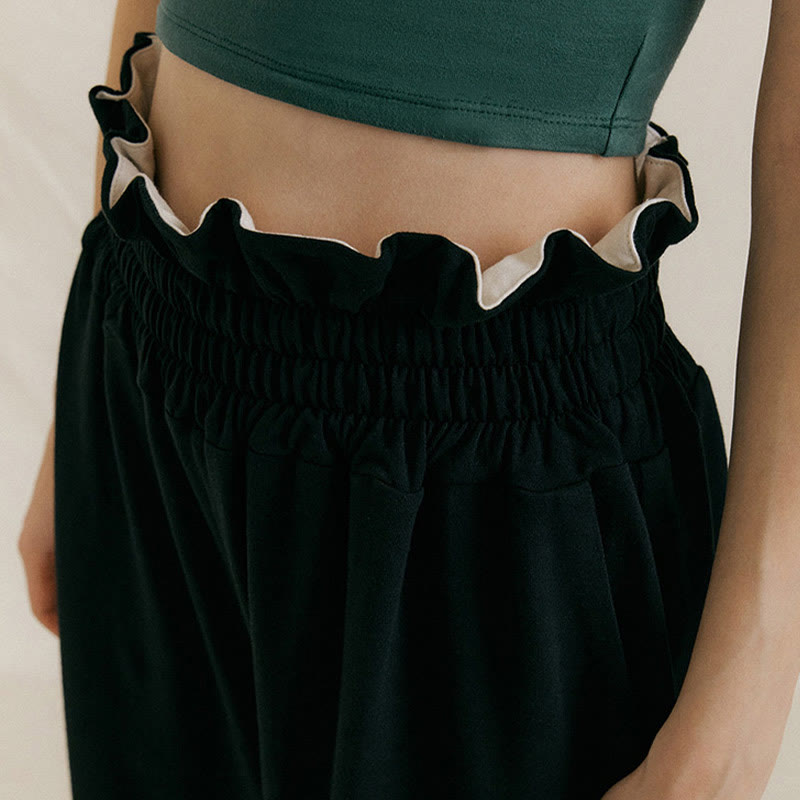 Buddha Stones Lässige Schnalle Lockere Spandexhose für Damen mit Taschen - image 14