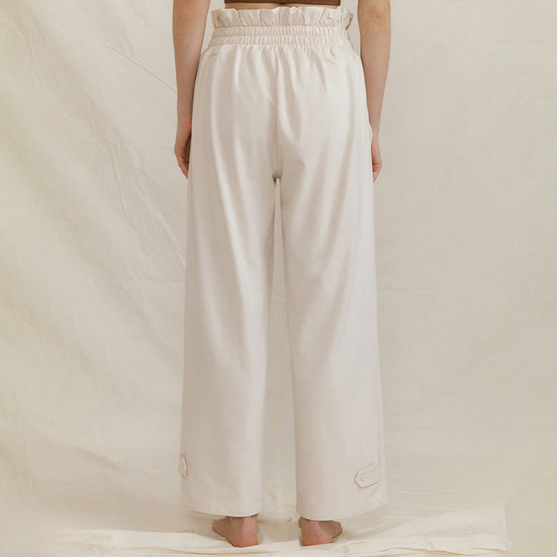 Buddha Stones Lässige Schnalle Lockere Spandexhose für Damen mit Taschen - image 18