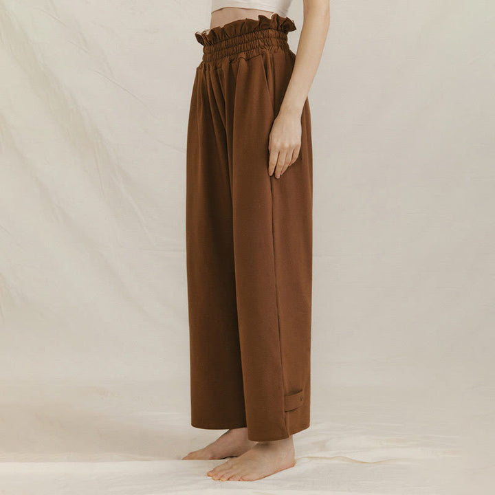 Buddha Stones Lässige Schnalle Lockere Spandexhose für Damen mit Taschen - image 3