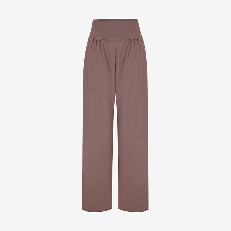 Buddha Stones Lässige, lockere, zum Festbinden geeignete, schlichte, hoch taillierte Leica-Hose für Damen mit Taschen - image 35