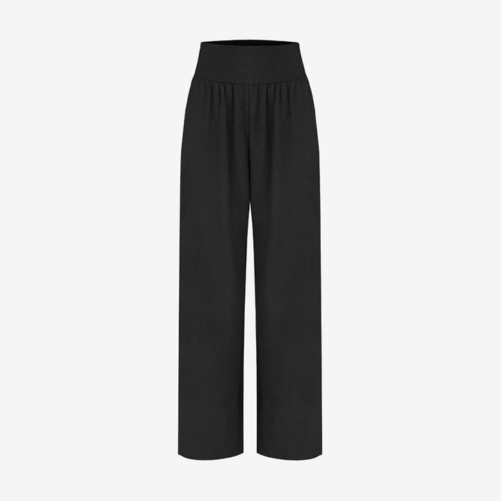 Buddha Stones Lässige, lockere, zum Festbinden geeignete, schlichte, hoch taillierte Leica-Hose für Damen mit Taschen - image 11