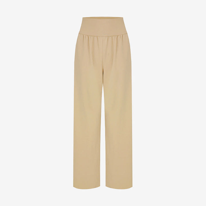 Buddha Stones Lässige, lockere, zum Festbinden geeignete, schlichte, hoch taillierte Leica-Hose für Damen mit Taschen - image 24