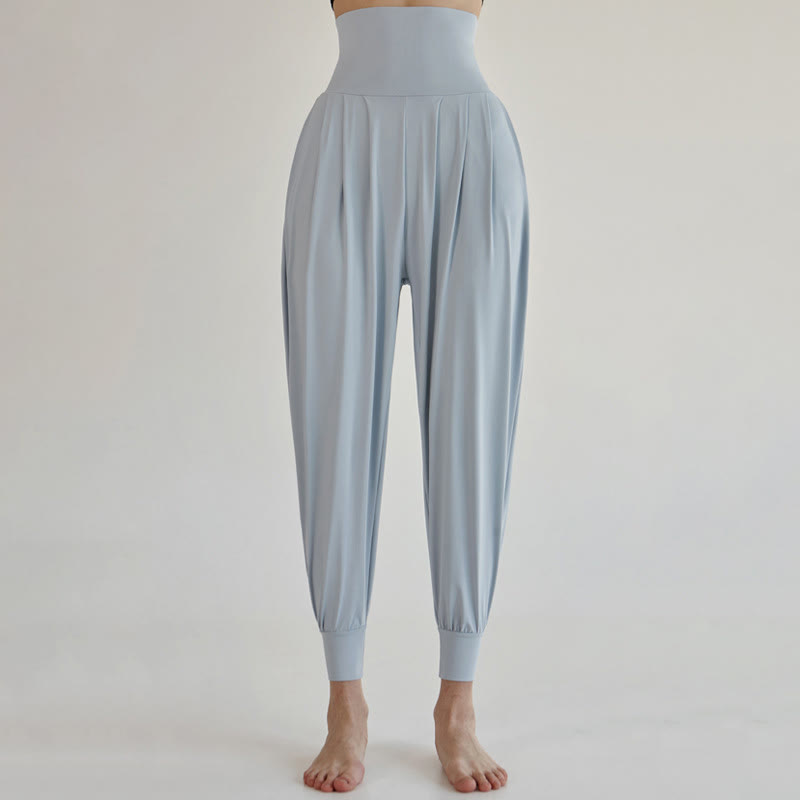 Buddha Stones Lässige, einfarbige, hohe Taille, schnelltrocknende Leica-Hose für Damen mit Taschen - Hellblau - US4, UK/AU8, EU36 (L) - image 8