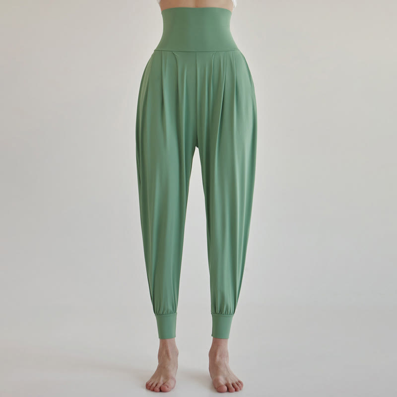 Buddha Stones Lässige, einfarbige, hohe Taille, schnelltrocknende Leica-Hose für Damen mit Taschen - Mittelaquamarin - US4, UK/AU8, EU36 (L) - image 27