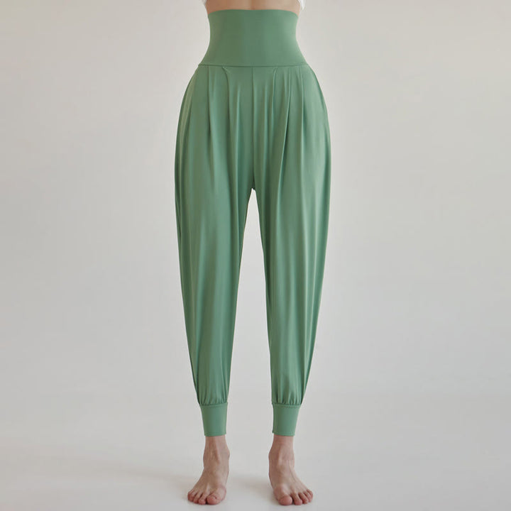 Buddha Stones Lässige, einfarbige, hohe Taille, schnelltrocknende Leica-Hose für Damen mit Taschen - Mittelaquamarin - US4, UK/AU8, EU36 (L) - image 27