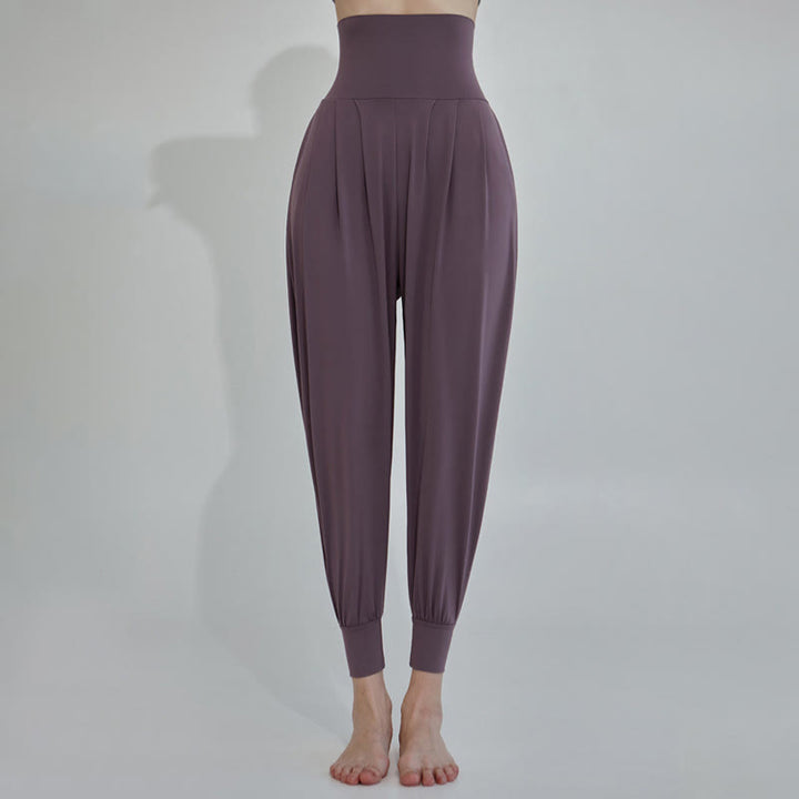 Buddha Stones Lässige, einfarbige, hohe Taille, schnelltrocknende Leica-Hose für Damen mit Taschen - Lila - US4， UK/AU8，EU36 (L) - image 15