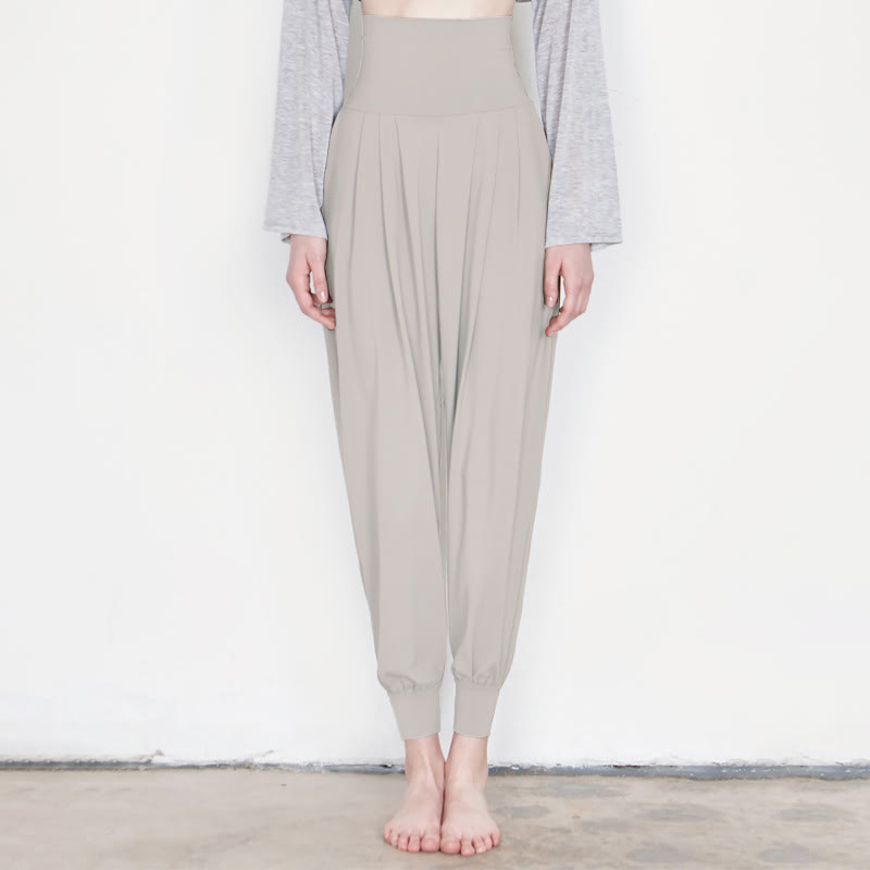 Buddha Stones Lässige, einfarbige, hohe Taille, schnelltrocknende Leica-Hose für Damen mit Taschen - Hellgrau - US4, UK/AU8, EU36 (L) - image 36