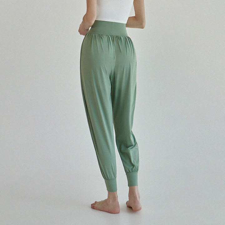 Buddha Stones Lässige, einfarbige, hohe Taille, schnelltrocknende Leica-Hose für Damen mit Taschen - image 29