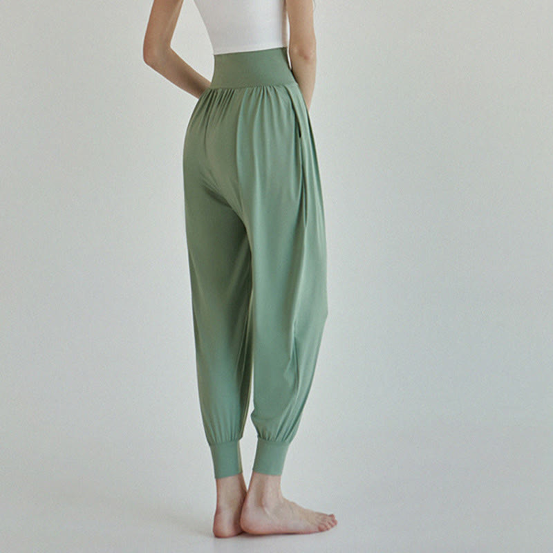 Buddha Stones Lässige, einfarbige, hohe Taille, schnelltrocknende Leica-Hose für Damen mit Taschen - image 30