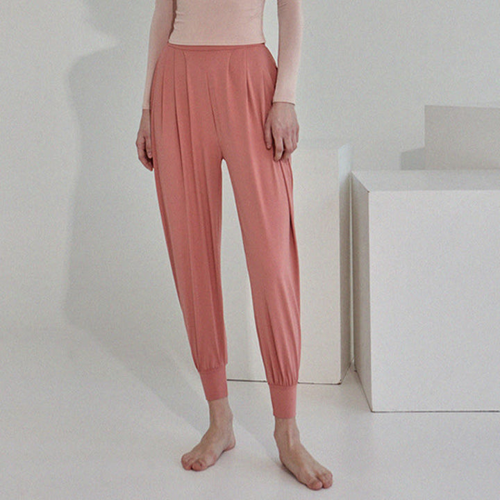 Buddha Stones Lässige, einfarbige, hohe Taille, schnelltrocknende Leica-Hose für Damen mit Taschen - image 23