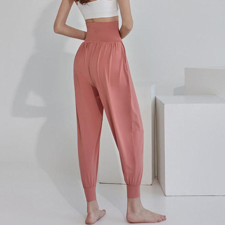 Buddha Stones Lässige, einfarbige, hohe Taille, schnelltrocknende Leica-Hose für Damen mit Taschen - image 24