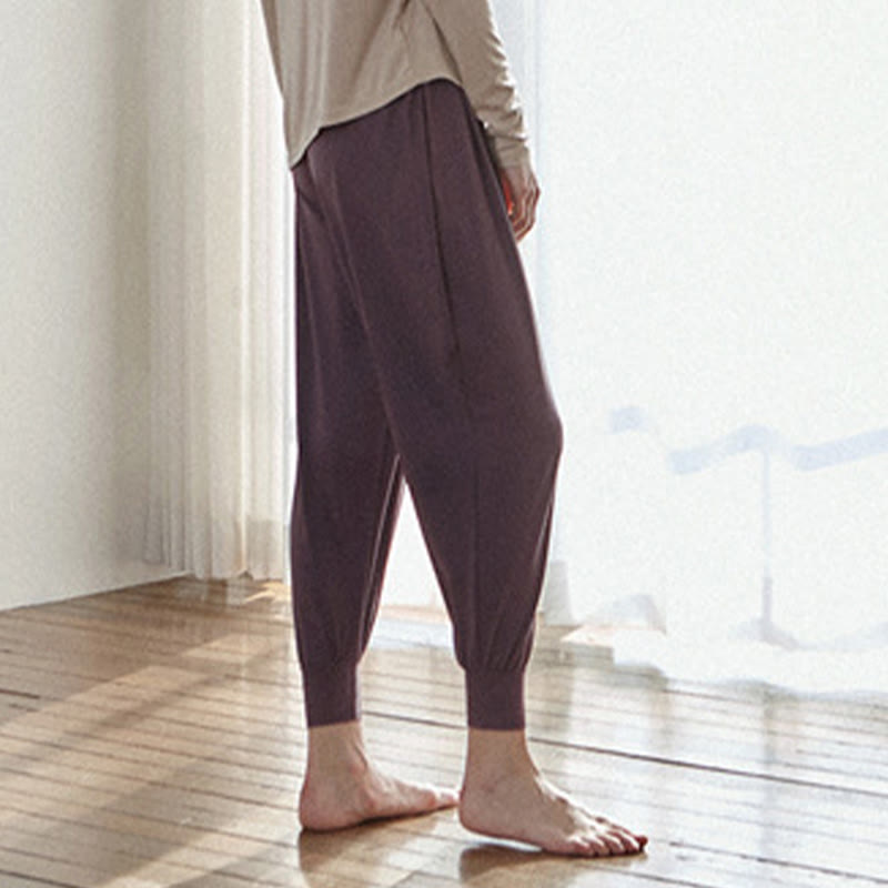 Buddha Stones Lässige, einfarbige, hohe Taille, schnelltrocknende Leica-Hose für Damen mit Taschen - image 17