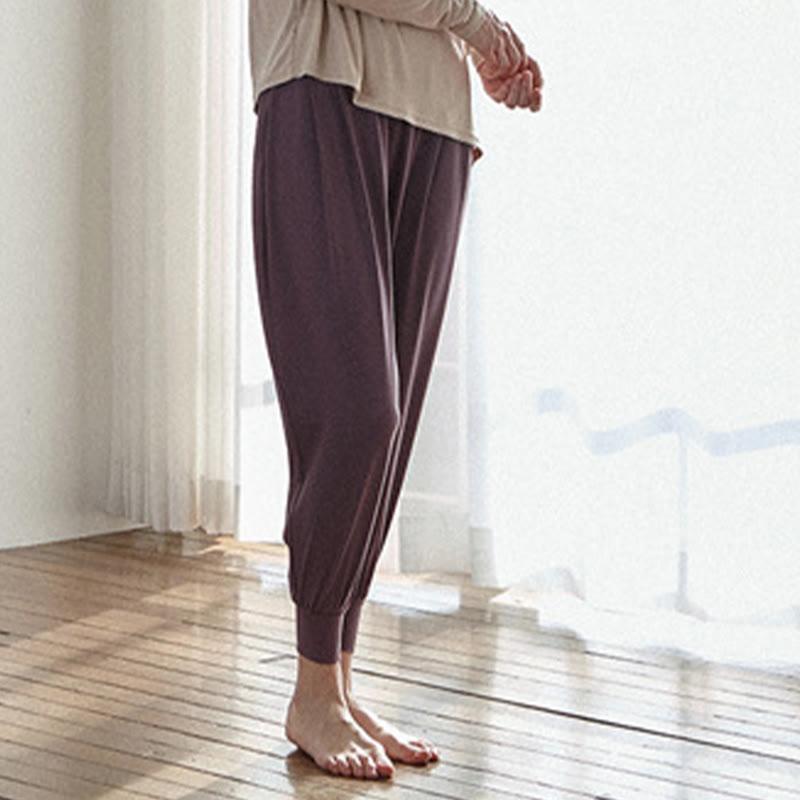 Buddha Stones Lässige, einfarbige, hohe Taille, schnelltrocknende Leica-Hose für Damen mit Taschen - image 19