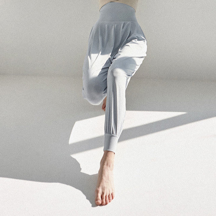 Buddha Stones Lässige, einfarbige, hohe Taille, schnelltrocknende Leica-Hose für Damen mit Taschen - image 11