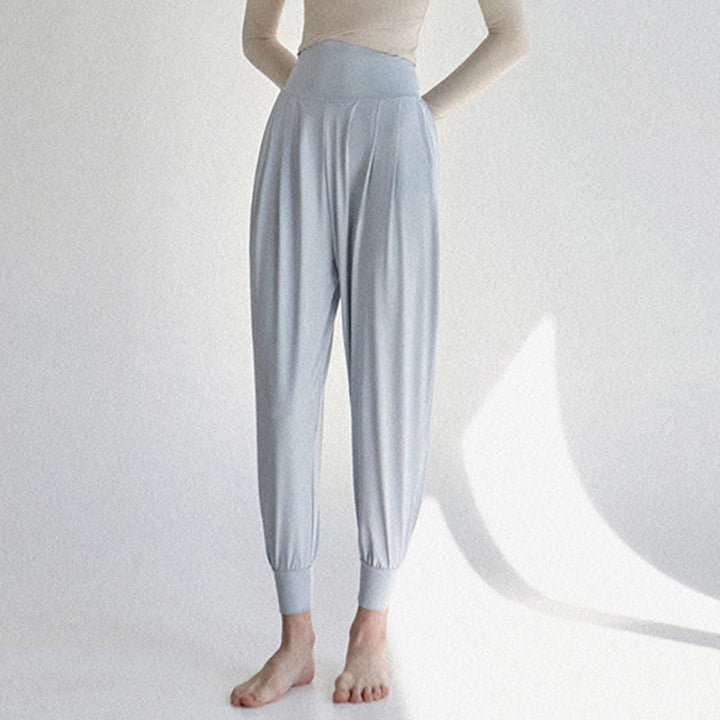 Buddha Stones Lässige, einfarbige, hohe Taille, schnelltrocknende Leica-Hose für Damen mit Taschen - image 9