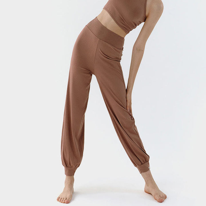 Buddha Stones Lässige, einfarbige, hohe Taille, schnelltrocknende Leica-Hose für Damen - image 5