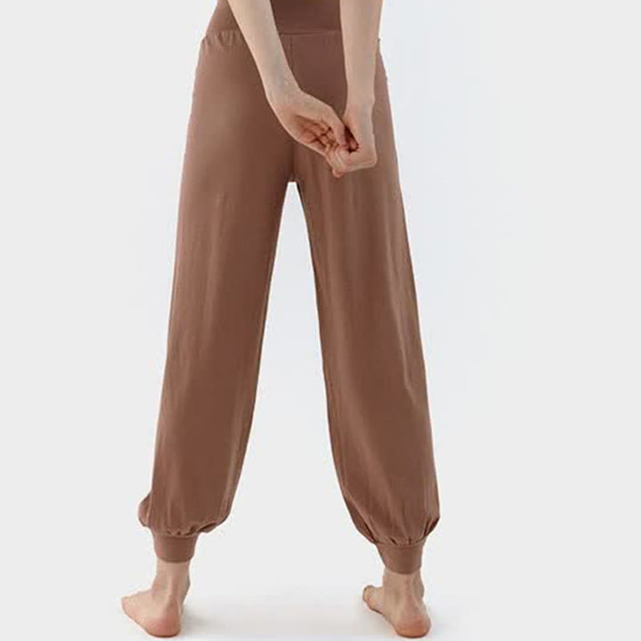 Buddha Stones Lässige, einfarbige, hohe Taille, schnelltrocknende Leica-Hose für Damen - image 3
