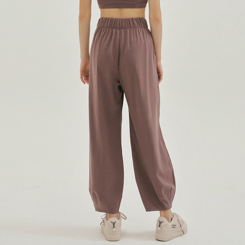 Buddha Stones Lässige, schlichte, atmungsaktive, lockere Leica-Haremshose für Damen mit Taschen - image 22