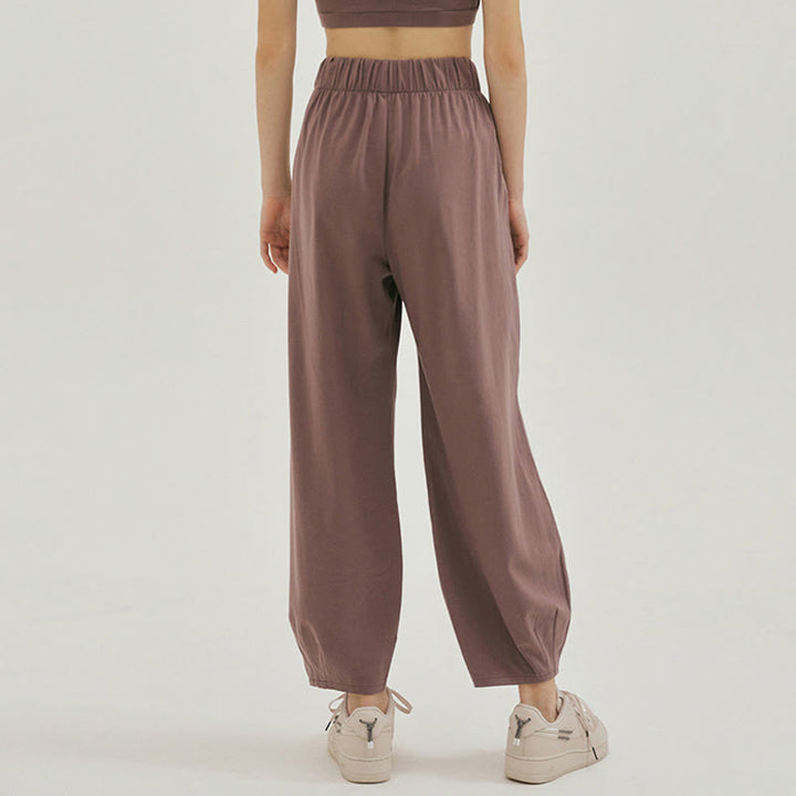 Buddha Stones Lässige, schlichte, atmungsaktive, lockere Leica-Haremshose für Damen mit Taschen - image 22