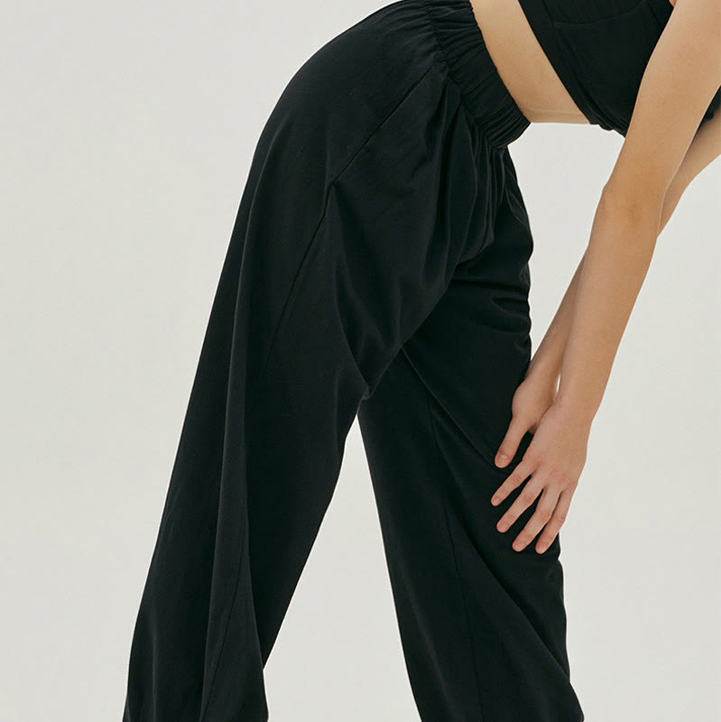 Buddha Stones Lässige, schlichte, atmungsaktive, lockere Leica-Haremshose für Damen mit Taschen - image 9