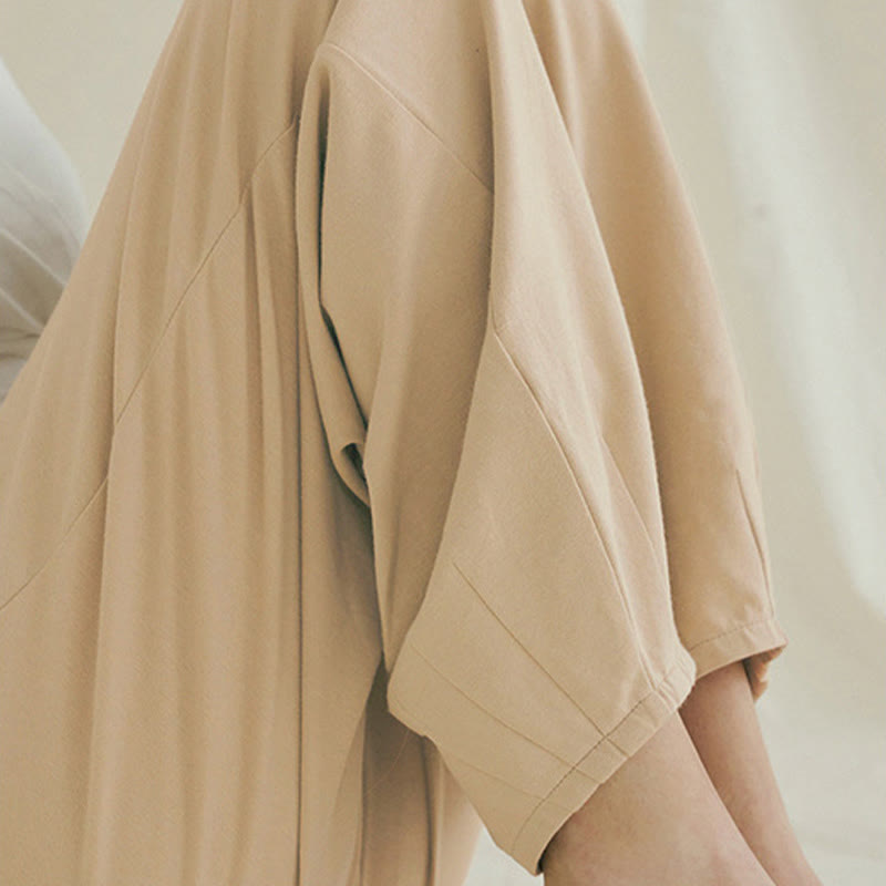 Buddha Stones Lässige, schlichte, atmungsaktive, lockere Leica-Haremshose für Damen mit Taschen - image 5