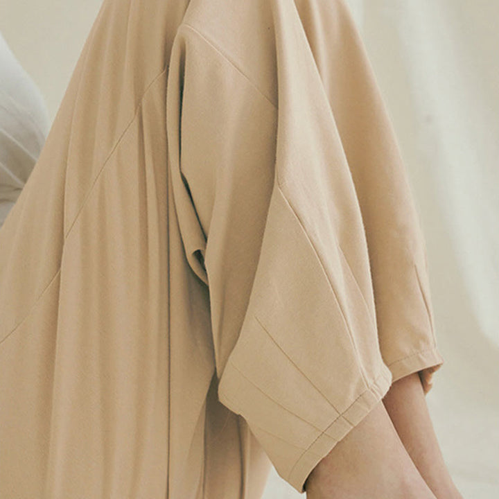 Buddha Stones Lässige, schlichte, atmungsaktive, lockere Leica-Haremshose für Damen mit Taschen - image 5